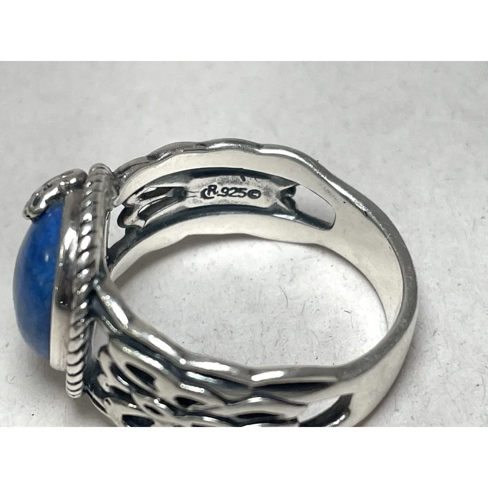 Carolyn Pollack 925 Sterling Silver Lapis Lazuli Ring Size 9.75 8g Signed